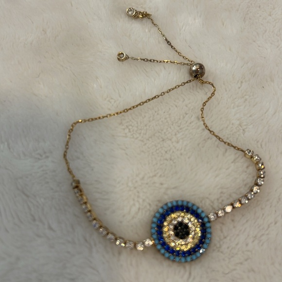 Costume evil eye necklace with similar style bracelet set - Picture 2 of 4